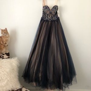 Strapless dress, size 0, jeweled, princess style